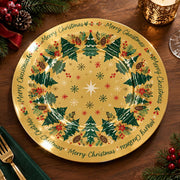 Christmas Decorative Charger Plate – Ochre Tree Panel decorative charger plate on a styled table.