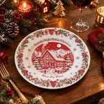 Christmas Decorative Charger Plate – Toile Farmhouse decorative charger plate on a styled table.