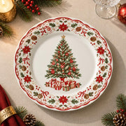 Christmas Decorative Charger Plate – Tree Border Band decorative charger plate on a styled table.