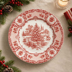 Christmas Decorative Charger Plate – Toile Cart Scene decorative charger plate on a styled table.