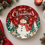 Christmas Decorative Charger Plate – Plaid Bow Ornaments decorative charger plate on a styled table.