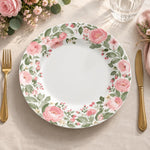 Christmas Decorative Charger Plate – Blush Rose Border decorative charger plate on a styled table.
