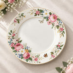 Christmas Decorative Charger Plate – Pink Rose Duo Border decorative charger plate on a styled table.