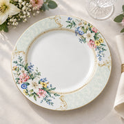 Christmas Decorative Charger Plate – Mint Blue Band decorative charger plate on a styled table.