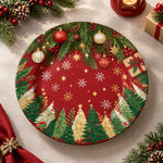Christmas Decorative Charger Plate – Tree Star Border decorative charger plate on a styled table.