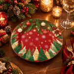 Christmas Decorative Charger Plate – Tree Star Border decorative charger plate on a styled table.