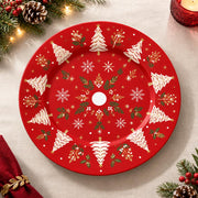 Christmas Decorative Charger Plate – Gold Tree Scatter decorative charger plate on a styled table.