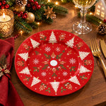 Christmas Decorative Charger Plate – Gold Tree Scatter decorative charger plate on a styled table.