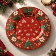 Christmas Decorative Charger Plate – Bauble Foliage Red decorative charger plate on a styled table.