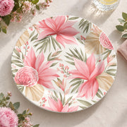 Daily Decorative Charger Plate – Pink Lily on Green decorative charger plate on a styled table.