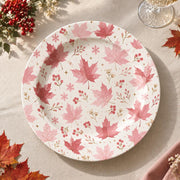 Daily Decorative Charger Plate – Pale Pink Leaf Stems decorative charger plate on a styled table.