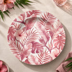 Daily Decorative Charger Plate – Pink Tropical Field decorative charger plate on a styled table.