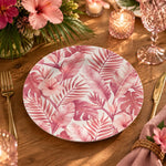 Daily Decorative Charger Plate – Pink Tropical Field decorative charger plate on a styled table.