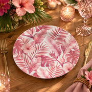 Daily Decorative Charger Plate – Pink Tropical Field decorative charger plate on a styled table.
