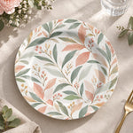Daily Decorative Charger Plate – Sage Leaf Field Allover decorative charger plate on a styled table.