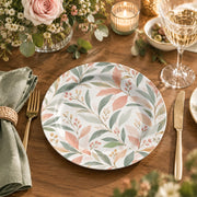 Daily Decorative Charger Plate – Sage Leaf Field Allover decorative charger plate on a styled table.
