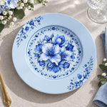 Daily Decorative Charger Plate – Powder Blue Floral Medallion - MintiHome