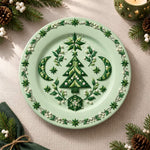 Christmas Decorative Charger Plate – Mint Tree Crescent Sprig - MintiHome