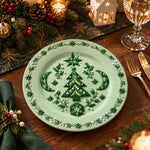 Christmas Decorative Charger Plate – Mint Tree Crescent Sprig - MintiHome