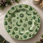 Christmas Decorative Charger Plate – Sage Tile Tree Scatter - MintiHome