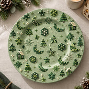 Christmas Decorative Charger Plate – Sage Tile Tree Scatter - MintiHome
