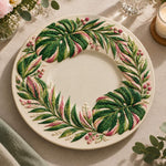 Daily Decorative Charger Plate – Cream Monstera Leaf Ring - MintiHome