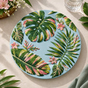 Daily Decorative Charger Plate – Light Blue Monstera Bloom - MintiHome