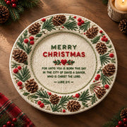 Christmas Decorative Charger Plate – Cream Merry Christmas Verse Ring - MintiHome