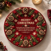 Christmas Decorative Charger Plate – Red Merry Christmas Verse Ring - MintiHome