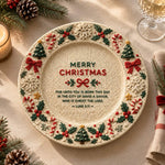 Christmas Decorative Charger Plate – Cream Verse Ribbon Ring - MintiHome