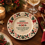 Christmas Decorative Charger Plate – Cream Verse Ribbon Ring - MintiHome