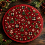 Christmas Decorative Charger Plate – Red Bauble Gingerbread Allover - MintiHome