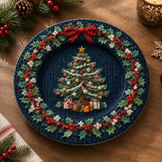 Christmas Decorative Charger Plate – Navy Wreath Tree Gifts - MintiHome