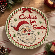 Christmas Decorative Charger Plate – Cream Stitch Santa Cookies - MintiHome