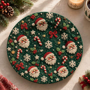Christmas Decorative Charger Plate – Deep Green Santa Candy Cane - MintiHome