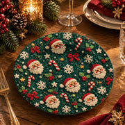 Christmas Decorative Charger Plate – Deep Green Santa Candy Cane - MintiHome