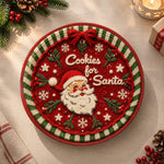 Christmas Decorative Charger Plate – Red Cookies For Santa Santa - MintiHome