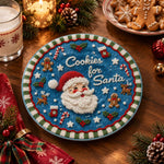 Christmas Decorative Charger Plate – Blue Santa Gingerbread - MintiHome