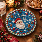 Christmas Decorative Charger Plate – Blue Santa Gingerbread - MintiHome