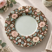 Easter Decorative Charger Plate – Chocolate Rose Allover - MintiHome