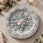 Easter Decorative Charger Plate – Chocolate Lace Border Bouquet - MintiHome