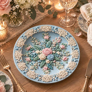 Easter Decorative Charger Plate – Chocolate Lace Border Bouquet - MintiHome