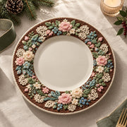 Easter Decorative Charger Plate – Chocolate Bloom Wreath - MintiHome