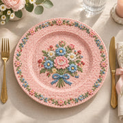 Easter Decorative Charger Plate – Pink Ribbon Posy - MintiHome
