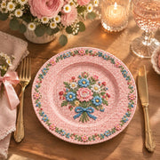 Easter Decorative Charger Plate – Pink Ribbon Posy - MintiHome