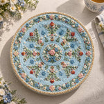 Easter Decorative Charger Plate – Powder Blue Symmetric Medallion - MintiHome
