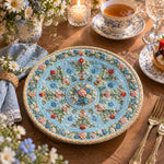 Easter Decorative Charger Plate – Powder Blue Symmetric Medallion - MintiHome