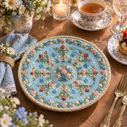 Easter Decorative Charger Plate – Powder Blue Symmetric Medallion - MintiHome