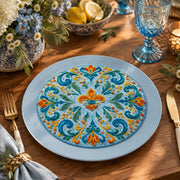 Easter Decorative Charger Plate – Blue Fleur De Lis Lattice - MintiHome