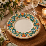Easter Decorative Charger Plate – Cream Fleur De Lis Ribbon - MintiHome